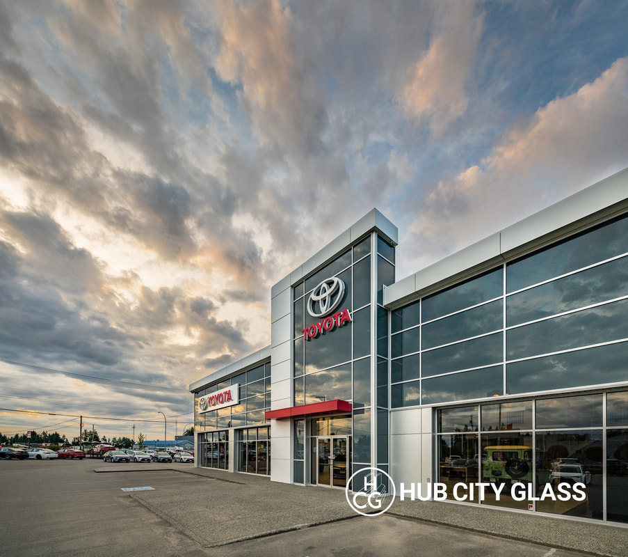 hub city glass nanaimo glazier contractor dealership commercial 