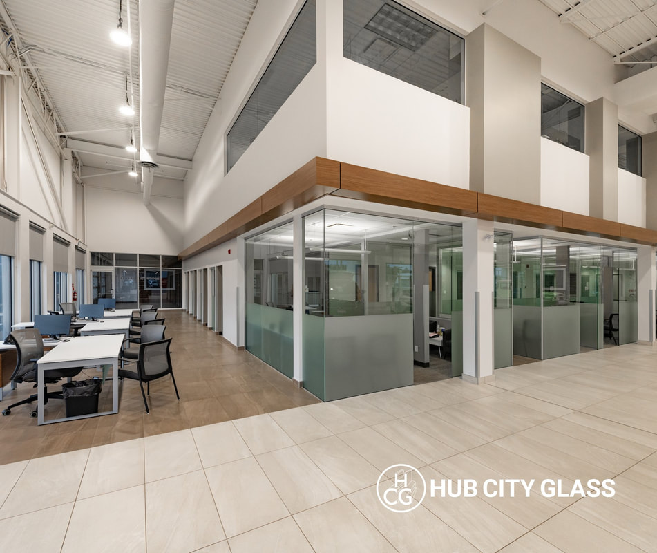 office interior hub city glass design wall partitions glazier
